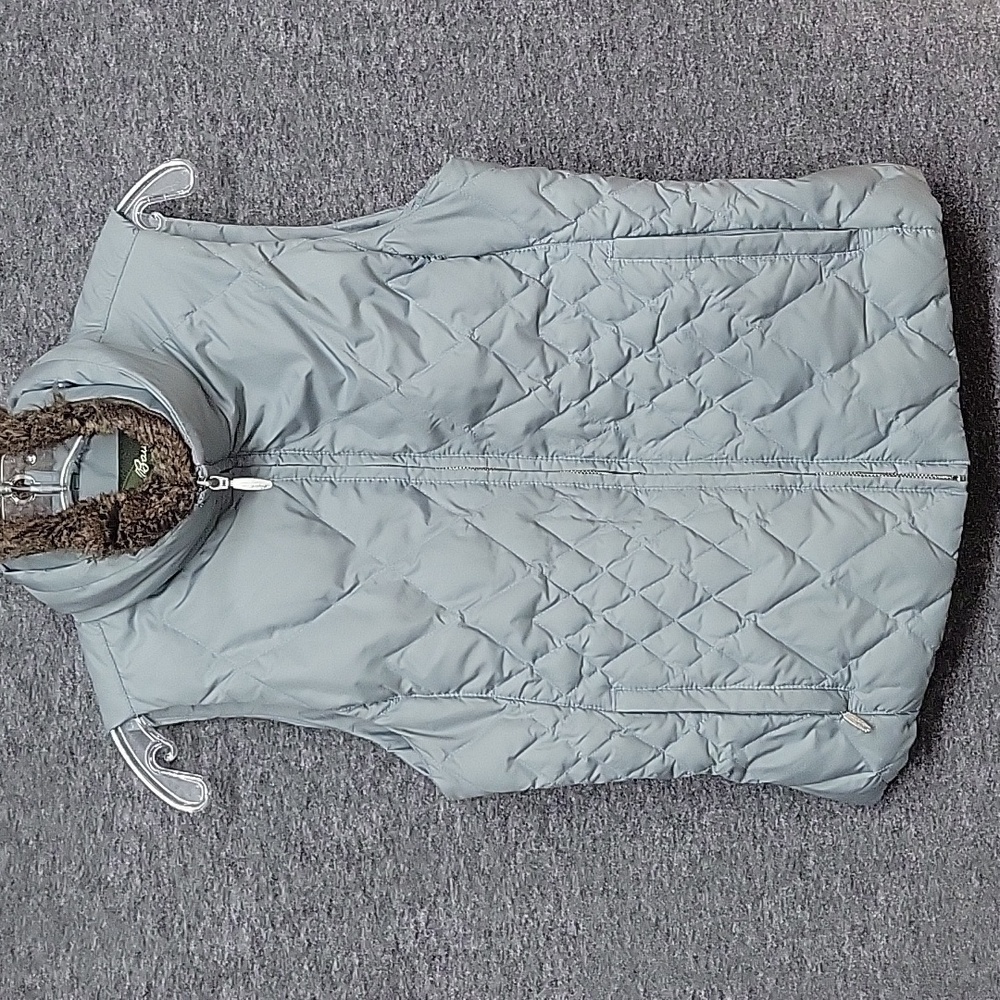 Eddie Bauer Quilted Puff    Goose Down Vest  Womens Size XS Full Front Zip
